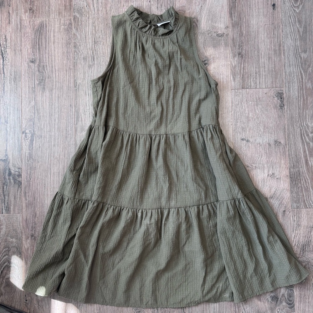 Calvin Klein Sleeveless Olive Green Dress